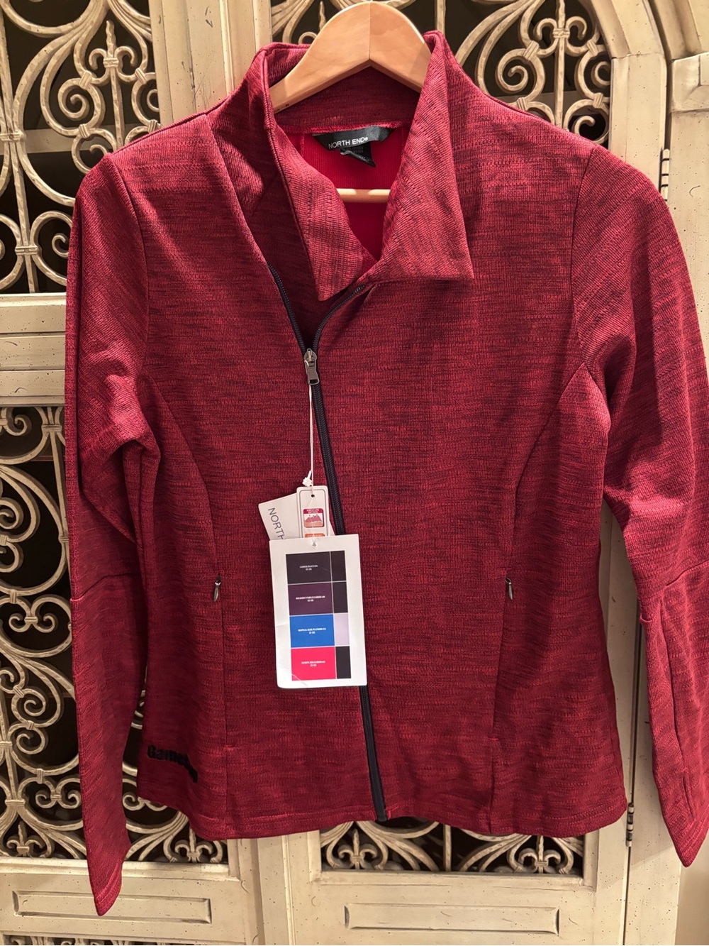 North End Women's Marled Red Bomber Jacket